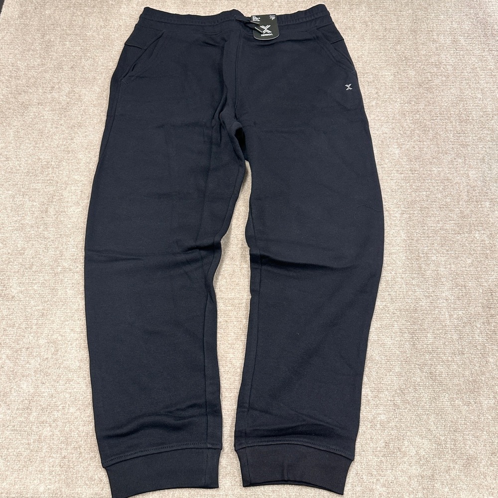 MSRP $24 Xersion Boys XL 18-20 Husky Black Fleece Jogger Sweatpants